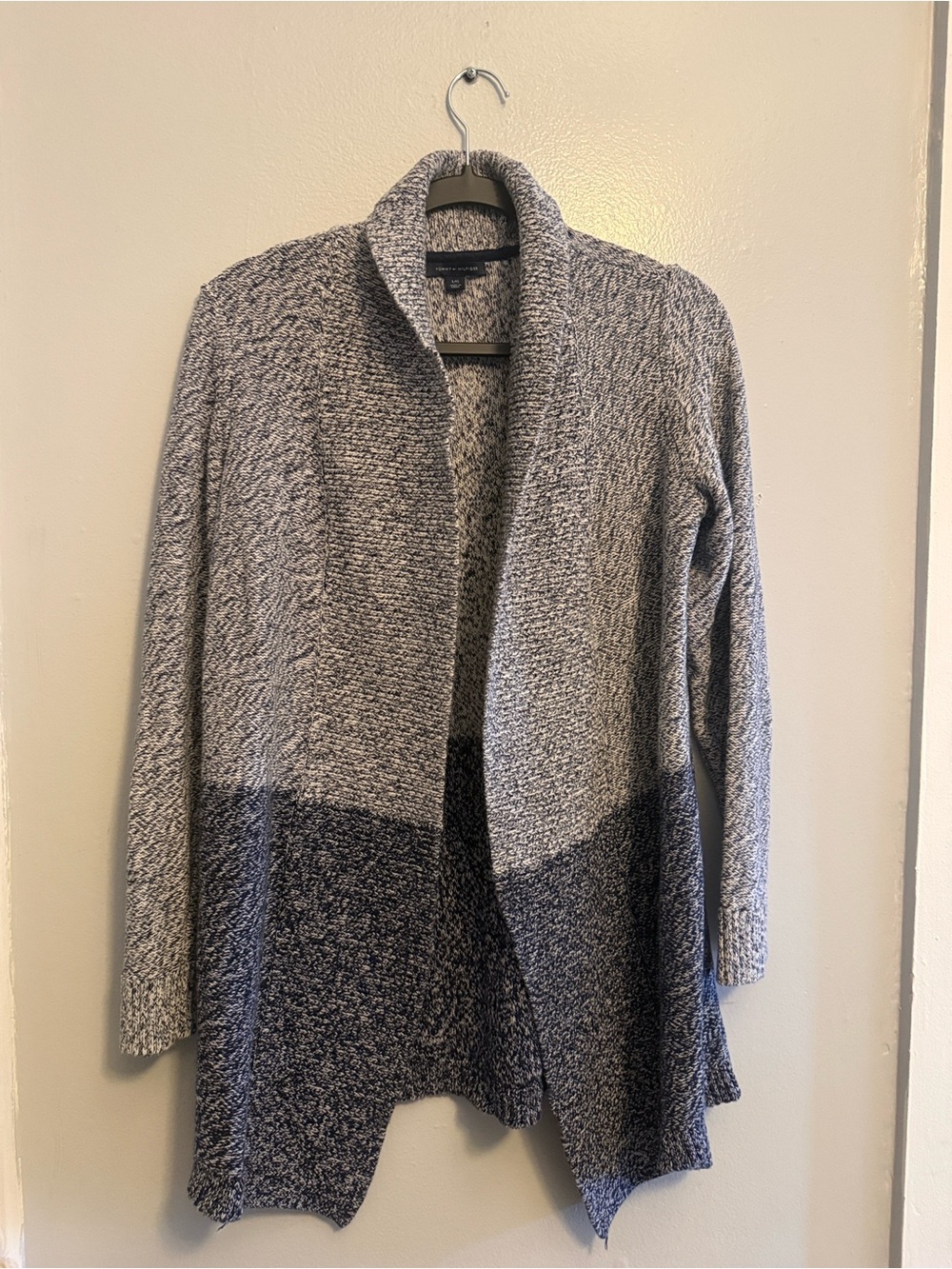 Tommy Hilfiger Two-Tone Open-Front Cardigan - Gray & Black